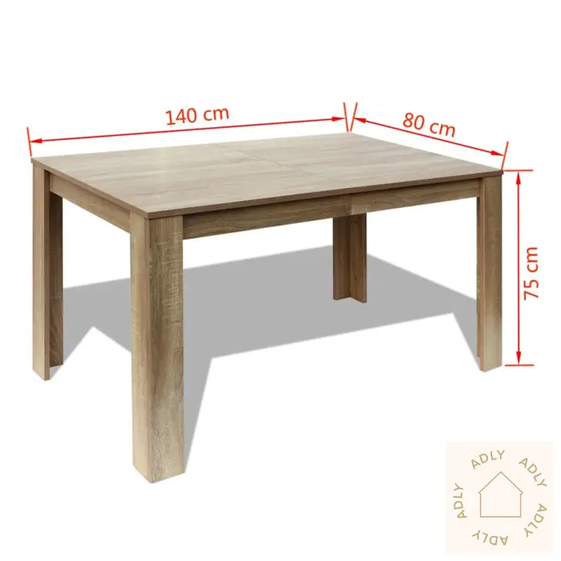 Spisebord 140X80X75 Cm Eik
