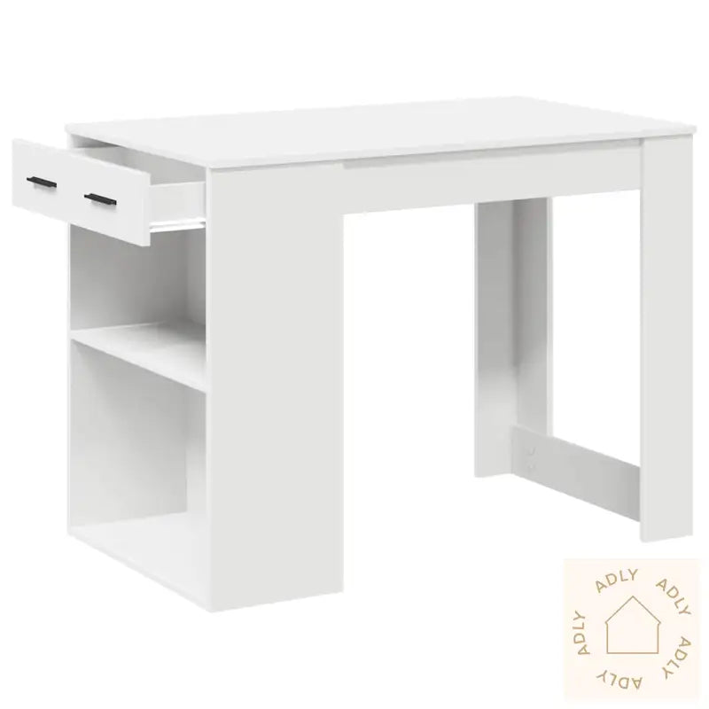 Skrivebord Med Skuff Og Hylle Hvit 102X62X77,5Cm Konstruert Tre
