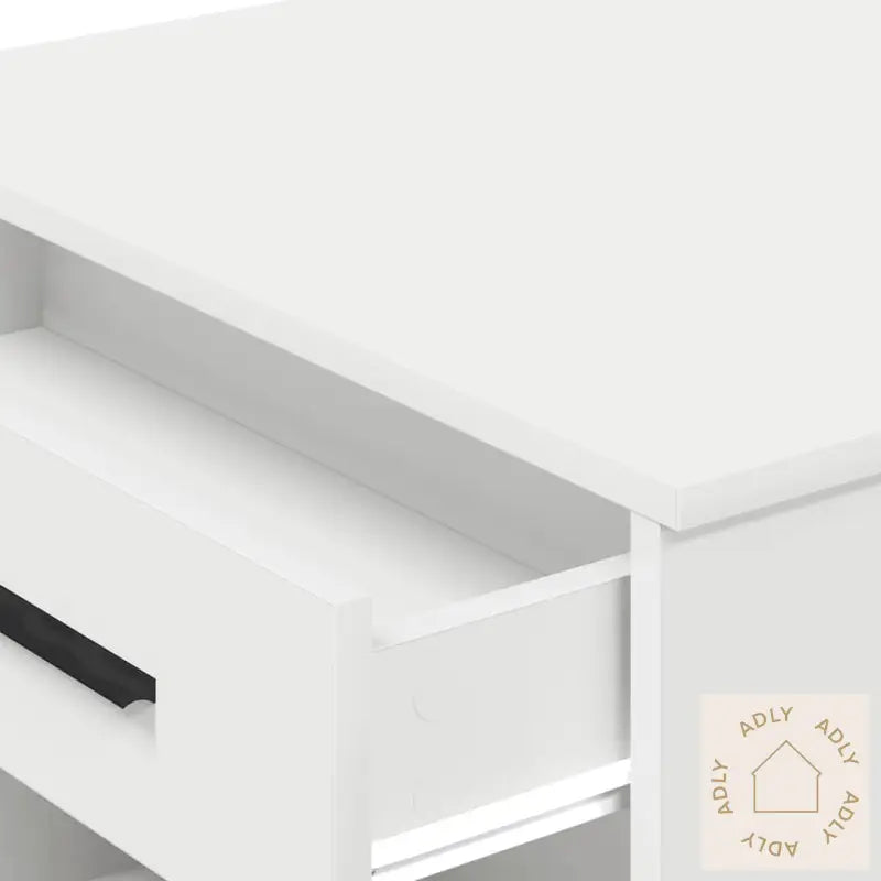 Skrivebord Med Skuff Og Hylle Hvit 102X62X77,5Cm Konstruert Tre