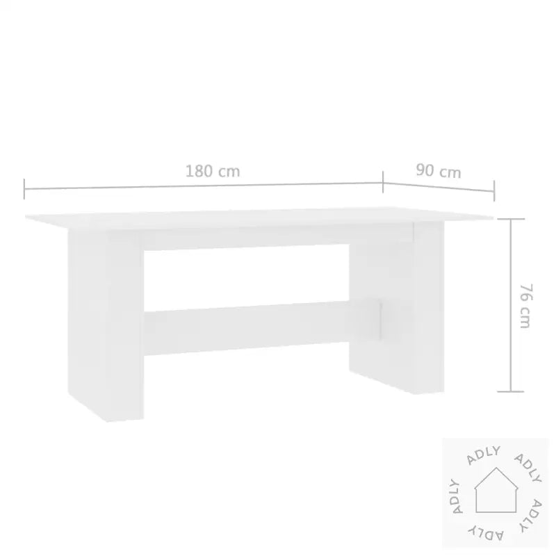Spisebord Hvit 180X90X76 Cm Konstruert Tre