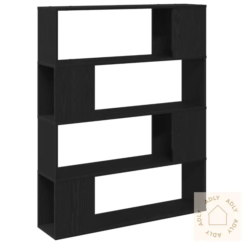 Bokhylle I Svart Eik 100X24X124 Cm Laget Av Konstruert Tre