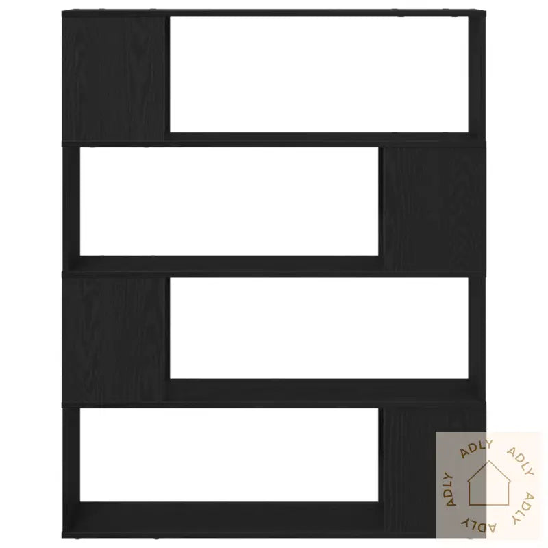 Bokhylle I Svart Eik 100X24X124 Cm Laget Av Konstruert Tre