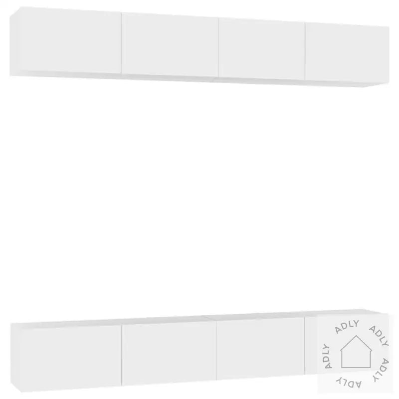 Tv-Benker 4 Stk Hvit 100X30X30 Cm Konstruert Tre