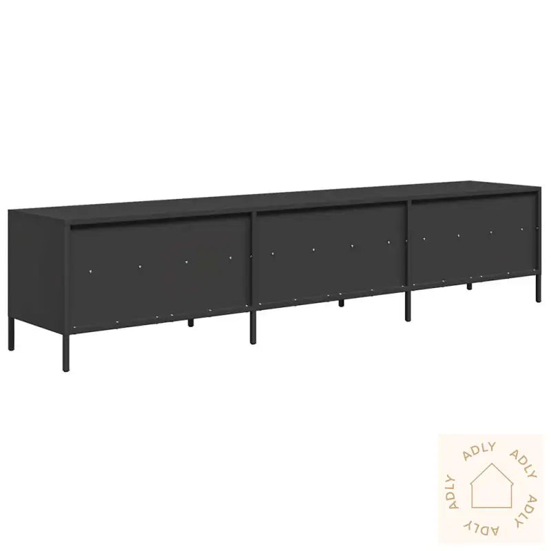 Tv-Benk Svart 202X39X43,5 Cm Kaldvalset Stål