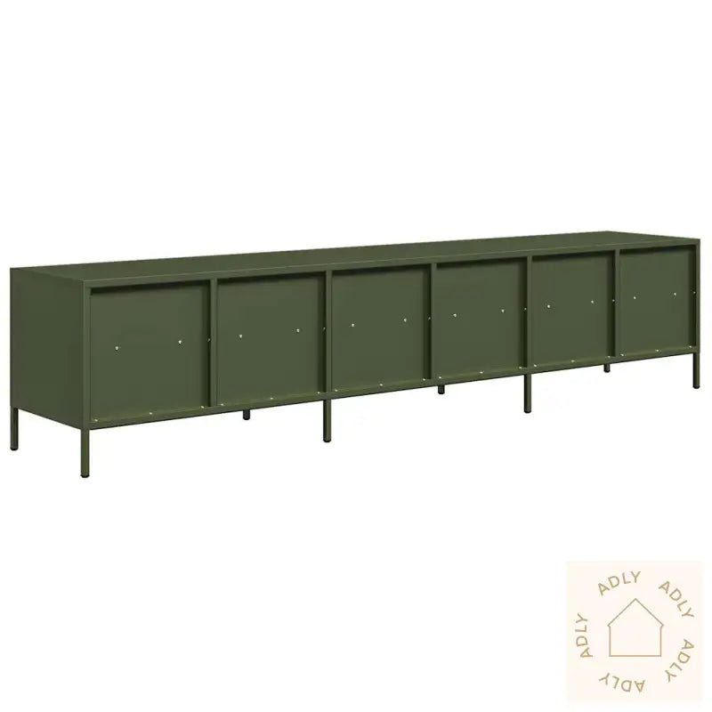 Tv-Benk Olivengrønn 202X39X43,5 Cm Kaldvalset Stål