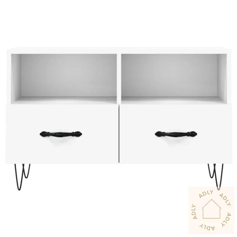 Tv-Benk Hvit 80X36X50 Cm Konstruert Tre