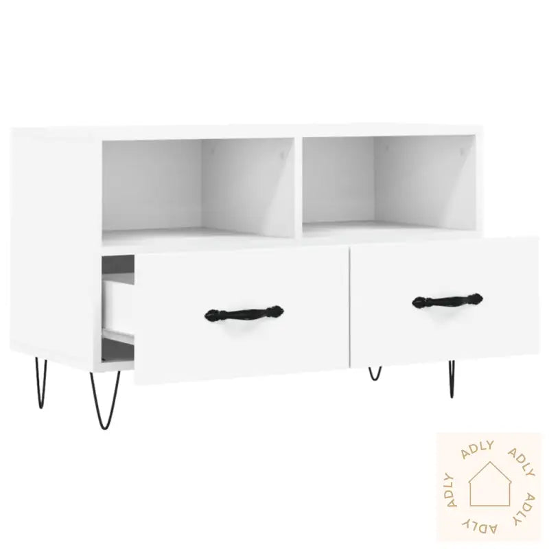 Tv-Benk Hvit 80X36X50 Cm Konstruert Tre
