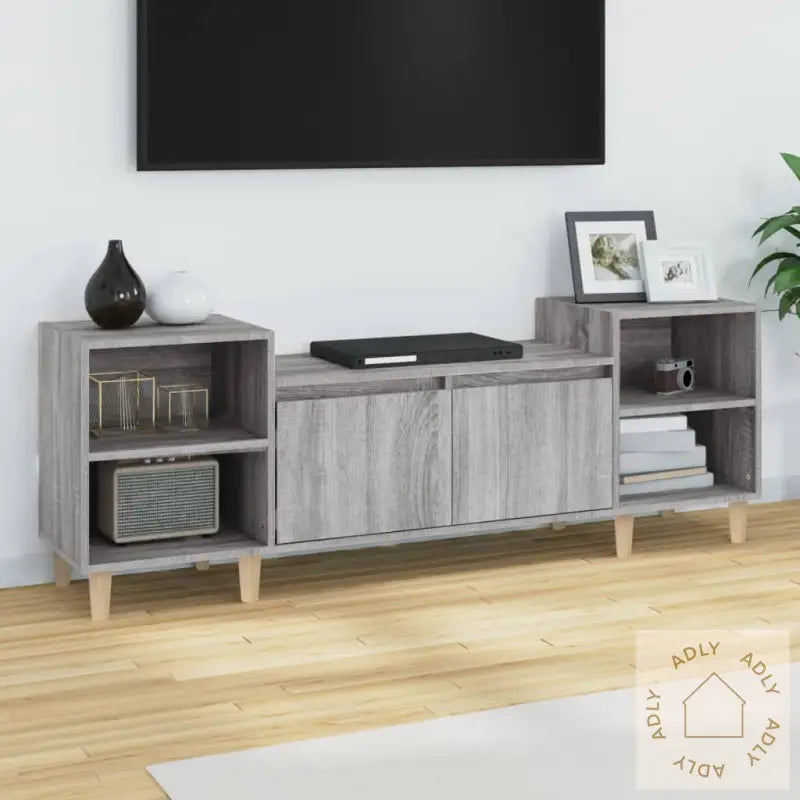 Tv-Benk Grå Sonoma 160X35X55 Cm Konstruert Tre