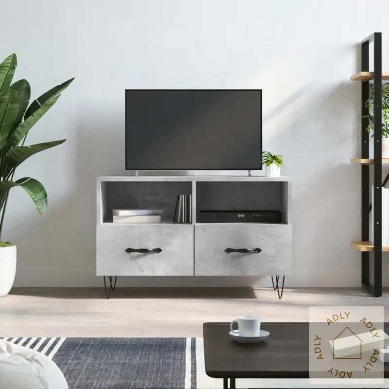 Tv-Benk Betonggrå 80X36X50 Cm Konstruert Tre