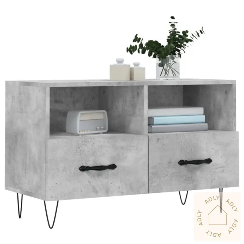 Tv-Benk Betonggrå 80X36X50 Cm Konstruert Tre