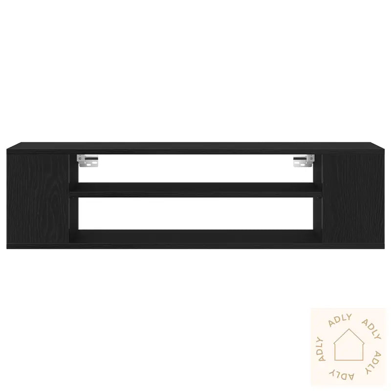 Veggmontert Tv-Skap I Svart Eik 100X30X26,5 Cm Laget Av Konstruert Tre