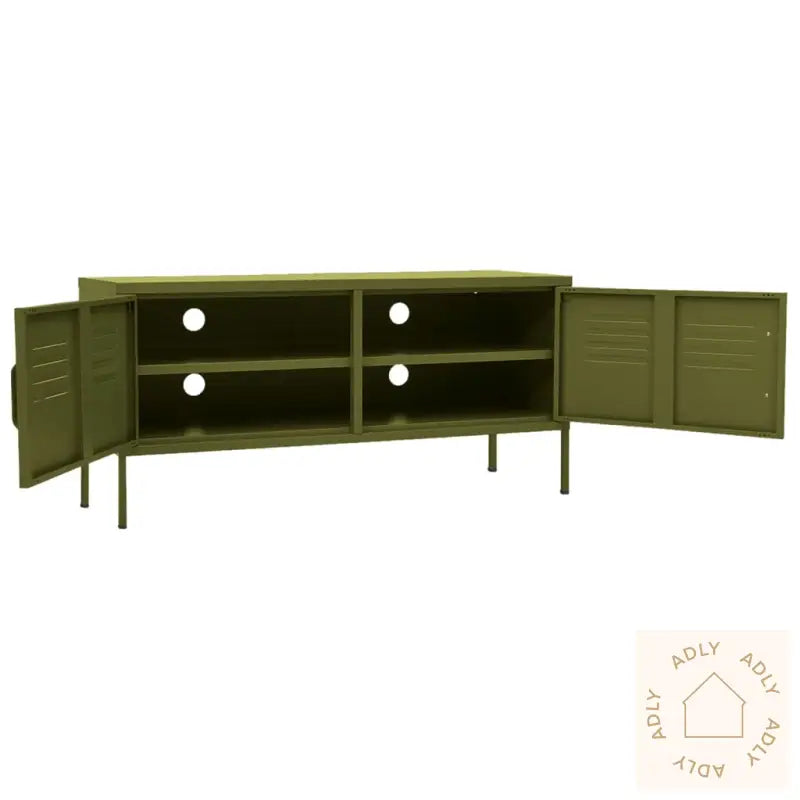 Tv-Benk Olivengrønn 105X35X50 Cm Stål