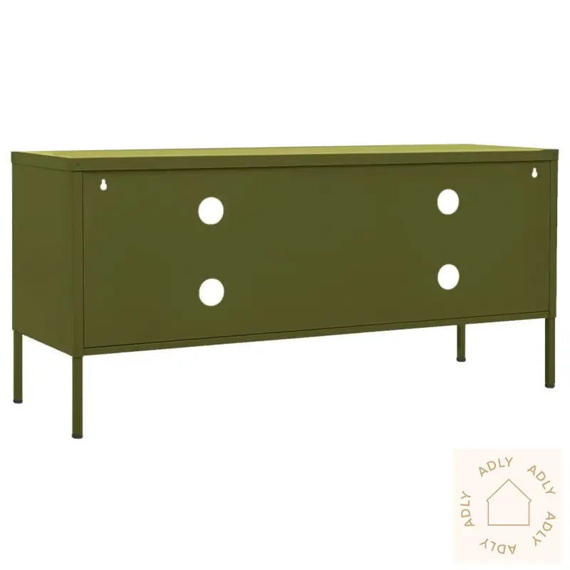 Tv-Benk Olivengrønn 105X35X50 Cm Stål
