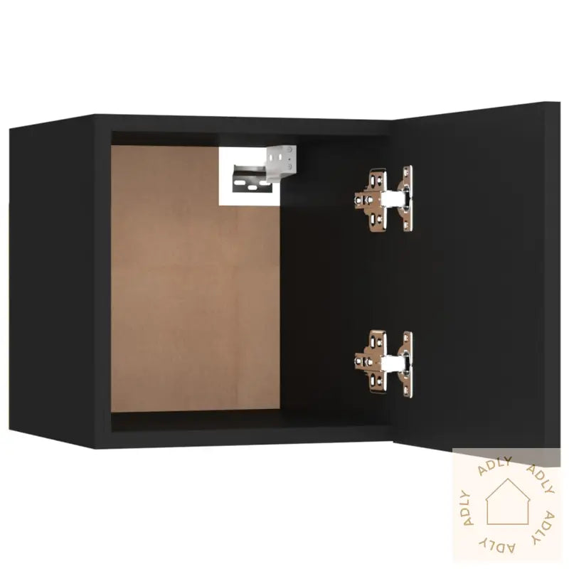 Tv-Skapsett 6 Deler Svart Konstruert Tre