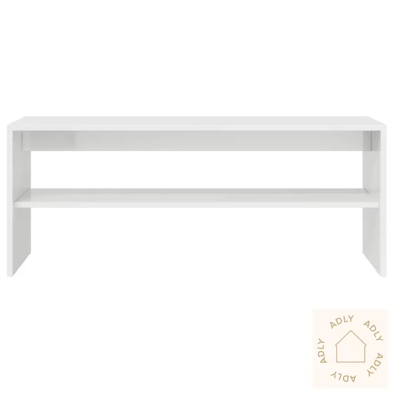 Tv-Benk Høyglans Hvit 100X40X40 Cm Sponplate