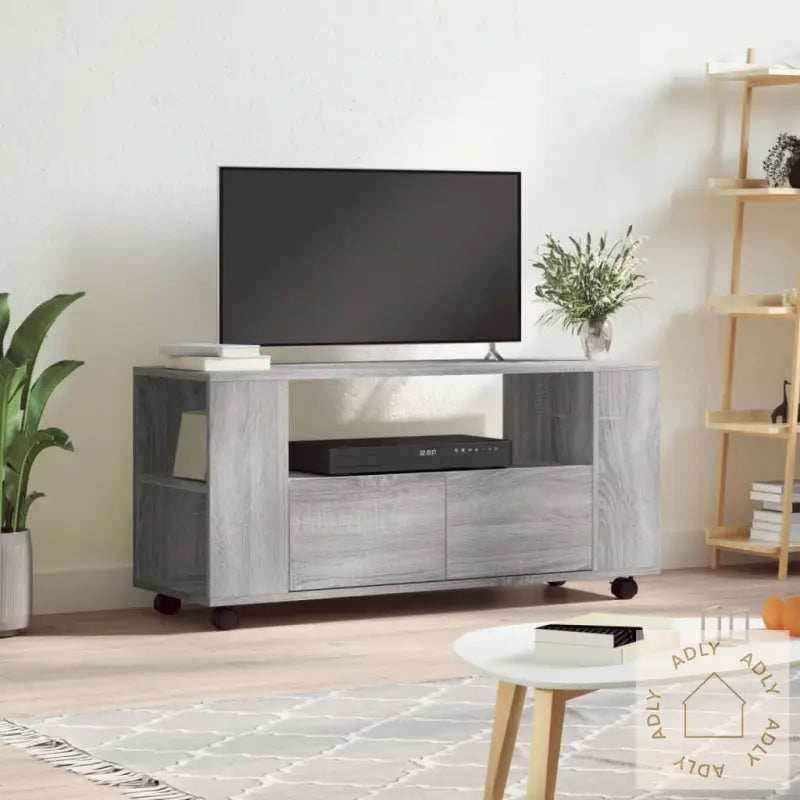 Tv-Benk Grå Sonoma 102X34,5X43 Cm Konstruert Tre