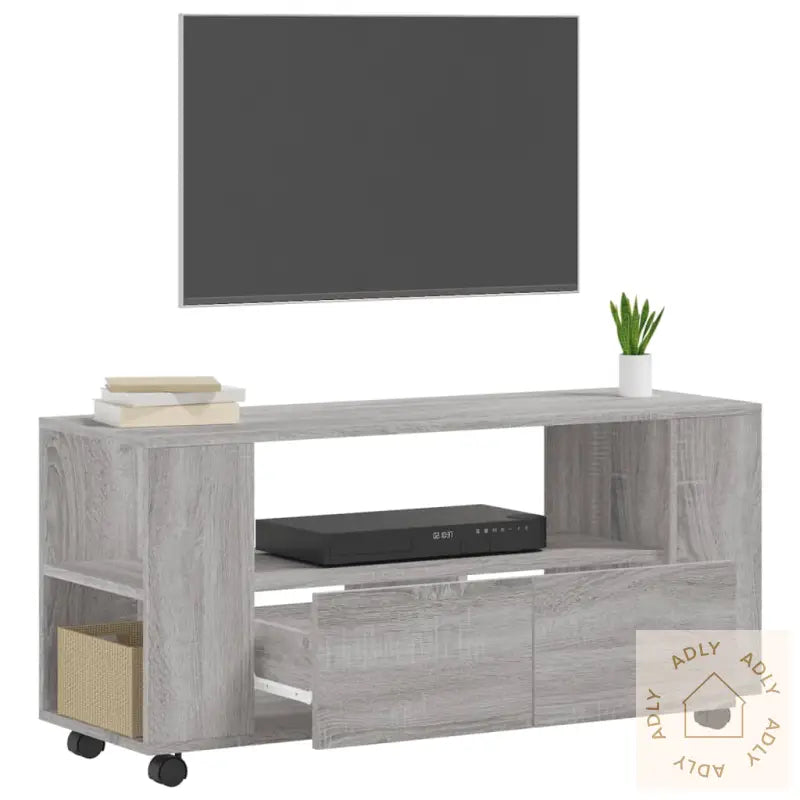 Tv-Benk Grå Sonoma 102X34,5X43 Cm Konstruert Tre