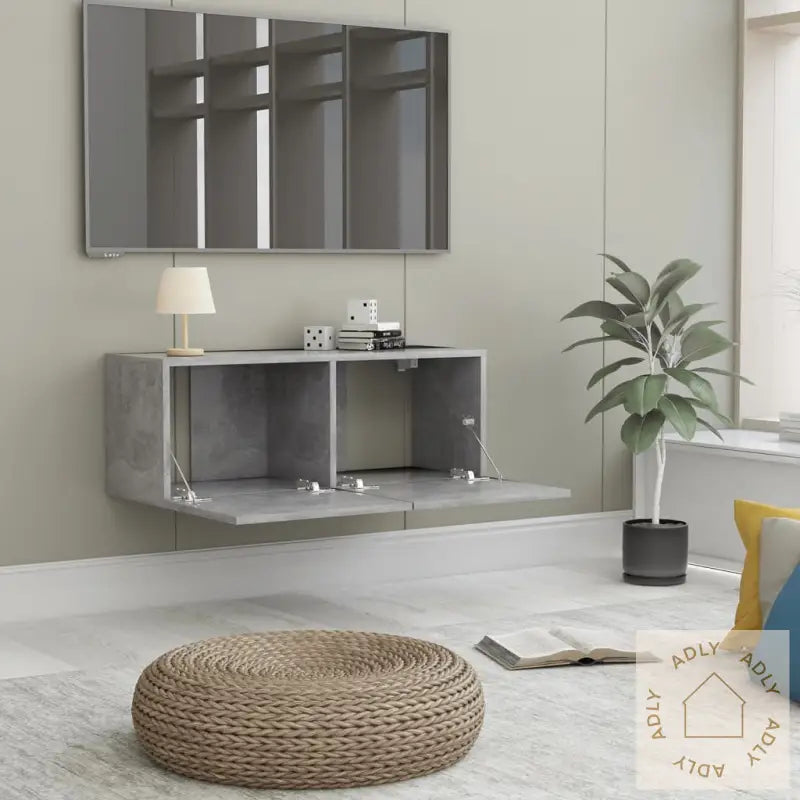 Tv-Benk Betonggrå 80X30X30 Cm Konstruert Tre