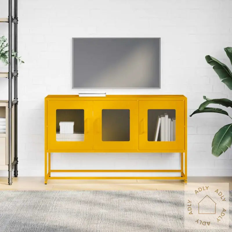 Tv-Skap Sennep Gul 100,5X39X60,5 Cm Kaldvalset Stål
