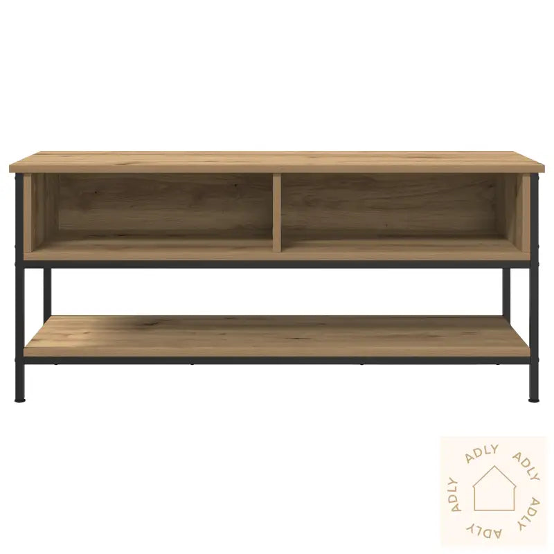 Tv-Benk Artisan Eik 100X35X45 Cm Bearbeidet Tre Og Stål