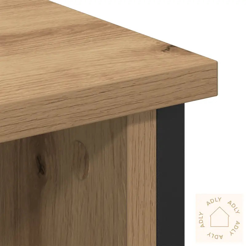 Tv-Benk Artisan Eik 100X35X45 Cm Bearbeidet Tre Og Stål