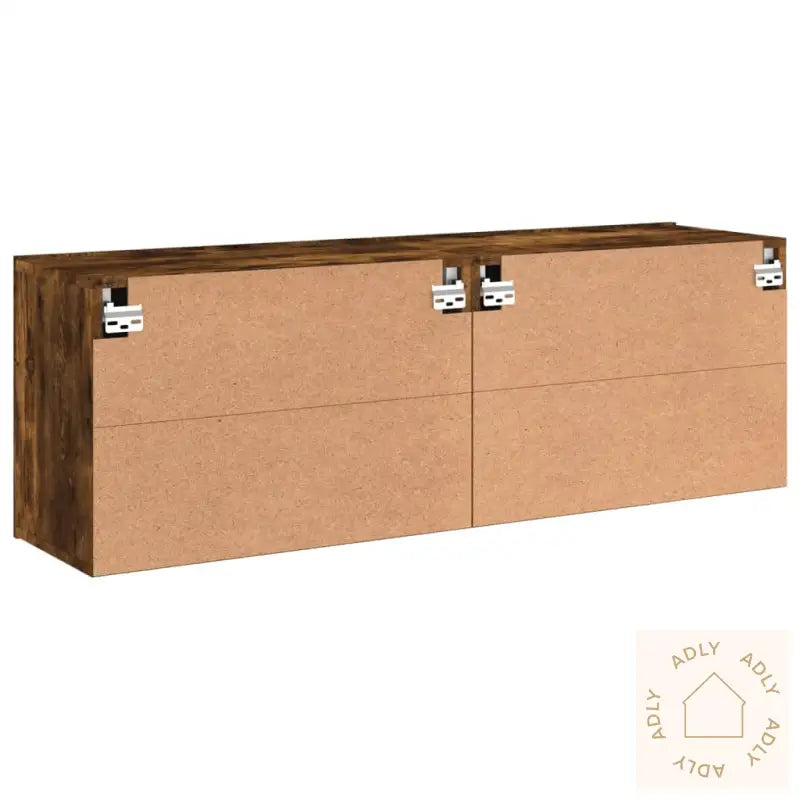 Veggmonterte Tv-Benker 2 Stk Røkt Eik 60X30X41 Cm