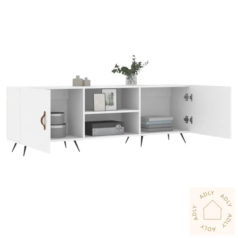 Tv-Benk Hvit 150X30X50 Cm Konstruert Tre