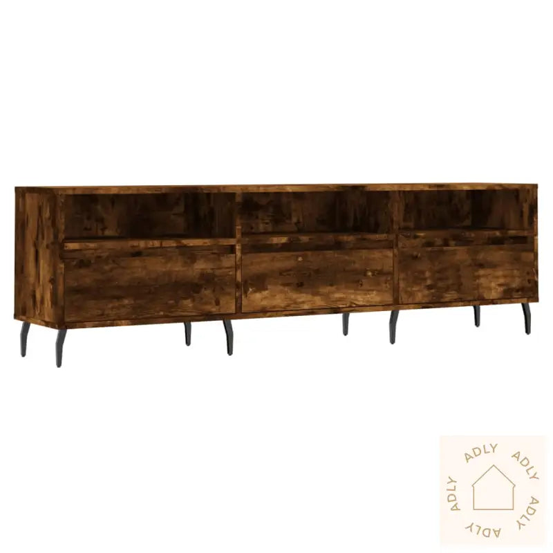 Tv-Benk Røkt Eik 150X30X44,5 Cm Konstruert Tre
