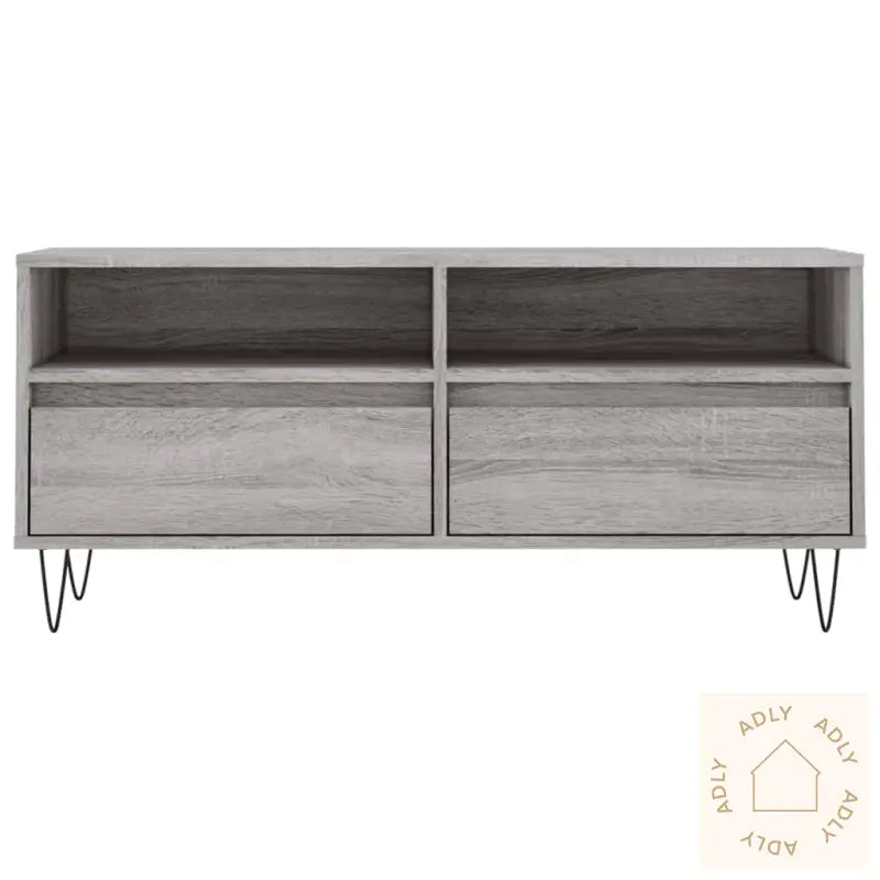 Tv-Benk Grå Sonoma 100X34,5X44,5 Cm Konstruert Tre