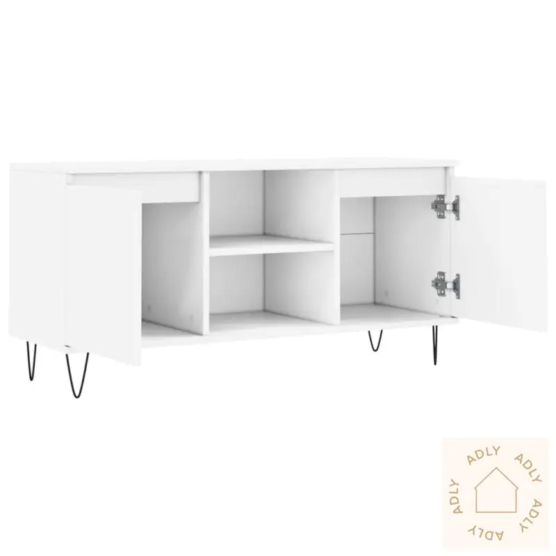 Tv-Benk Hvit 104X35X50 Cm Konstruert Tre