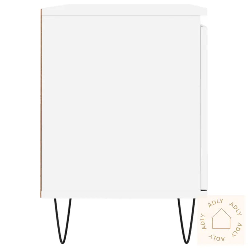 Tv-Benk Hvit 104X35X50 Cm Konstruert Tre