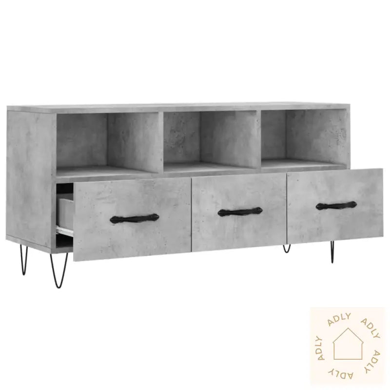 Tv-Benk Betonggrå 120X35X48 Cm Konstruert Tre