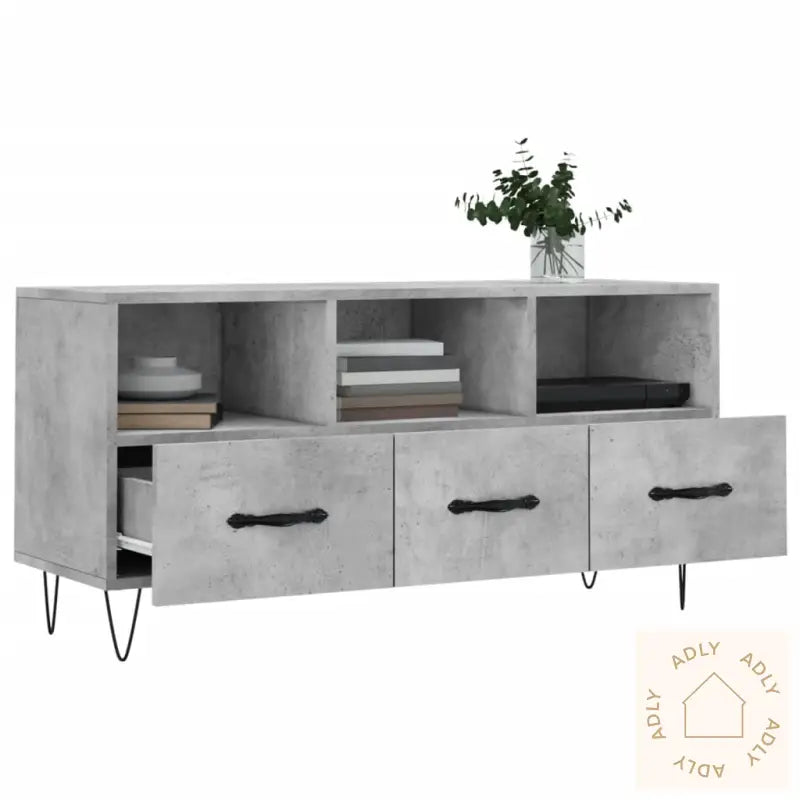 Tv-Benk Betonggrå 120X35X48 Cm Konstruert Tre