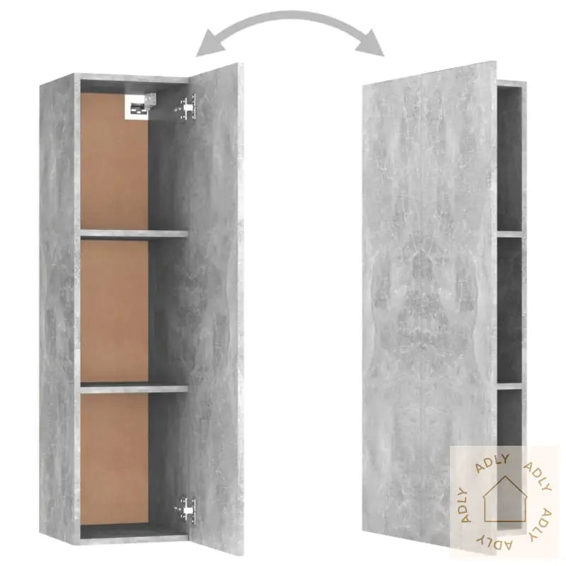 Tv-Benksett 3 Deler Betonggrå Konstruert Tre