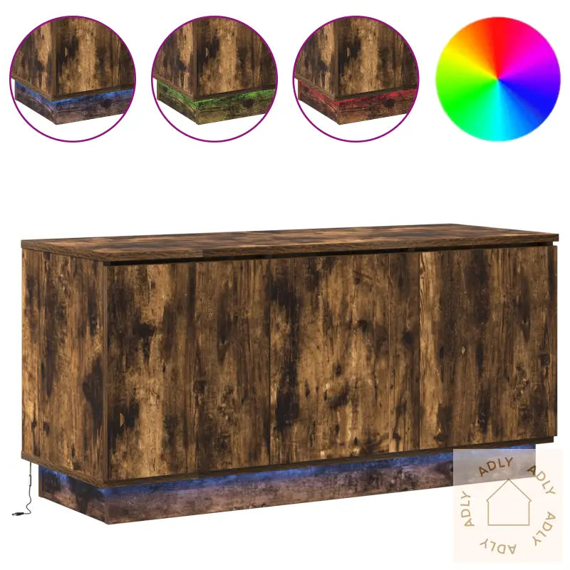 Tv-Skap Røkt Eik 100X38X49 Cm Konstruert Tre