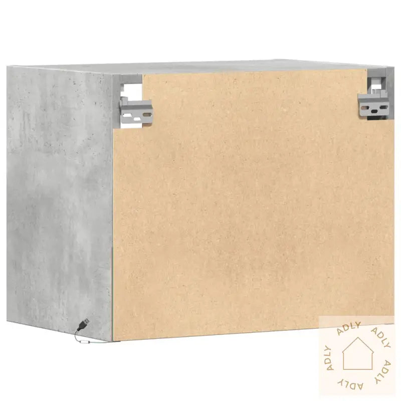 Vegghengt Nattbord Med Led-Lys Betonggrå