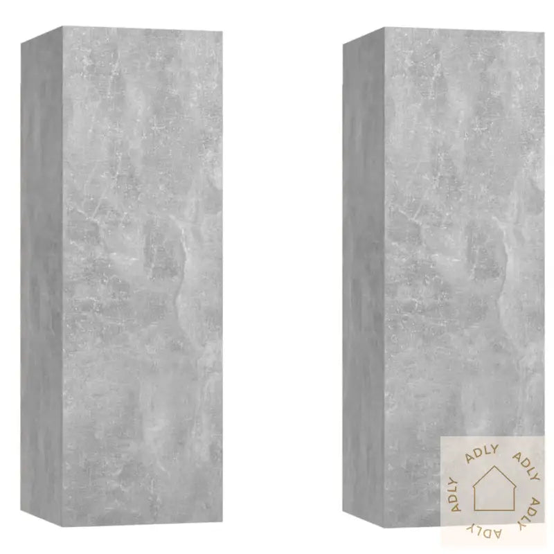 Tv-Benker 2 Stk Betonggrå 30,5X30X90 Cm Konstruert Tre