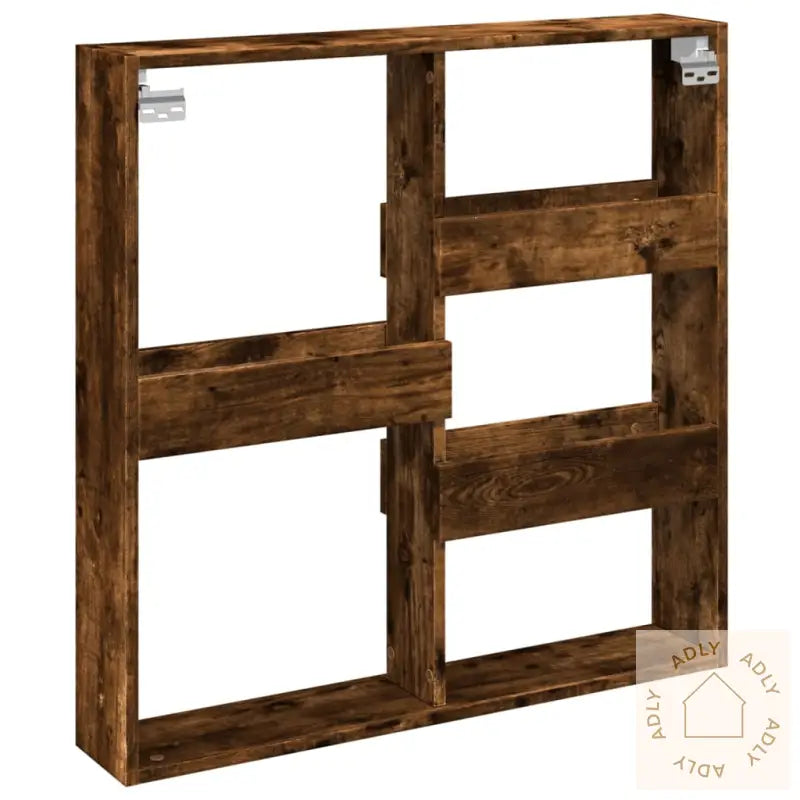 Veggskap Røkt Eik 80X15X80 Cm Konstruert Tre