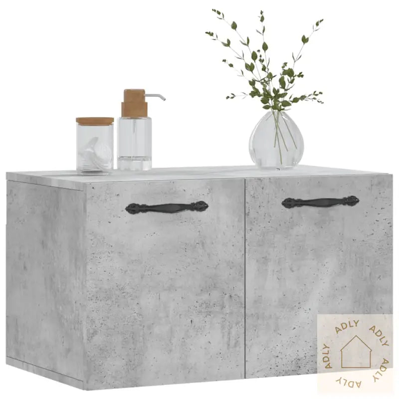 Veggskap Betonggrå 60X36,5X35 Cm Konstruert Tre