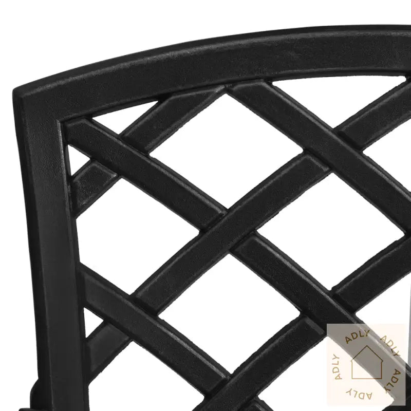 Bistrosett 3 Deler Støpt Aluminium Svart