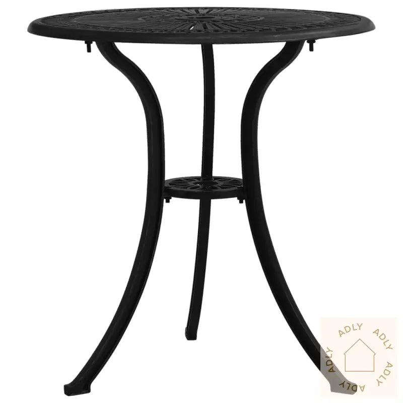 Bistrosett 3 Deler Støpt Aluminium Svart