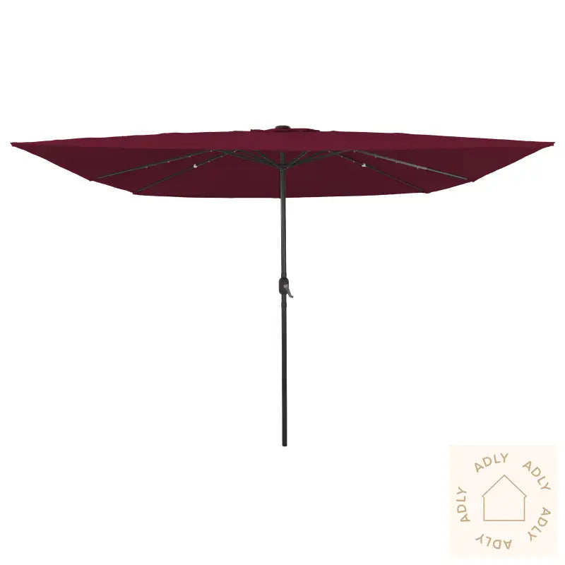 Firkanthageparasol Med Led-Lamper 295X245 Cm Burgunder