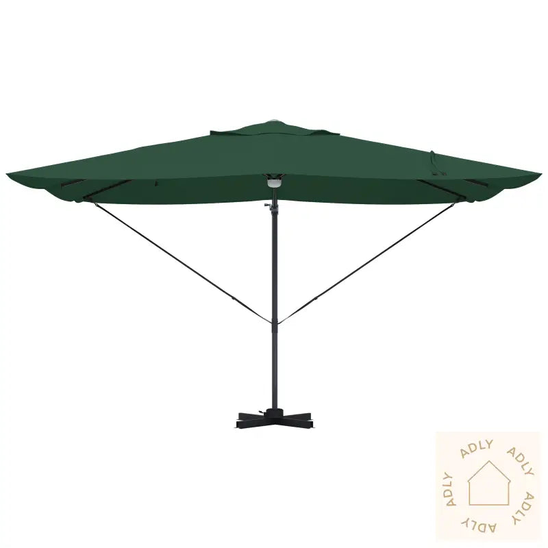 Grønn Cantilever Parasoll Grønn Polyester, Metall Stor