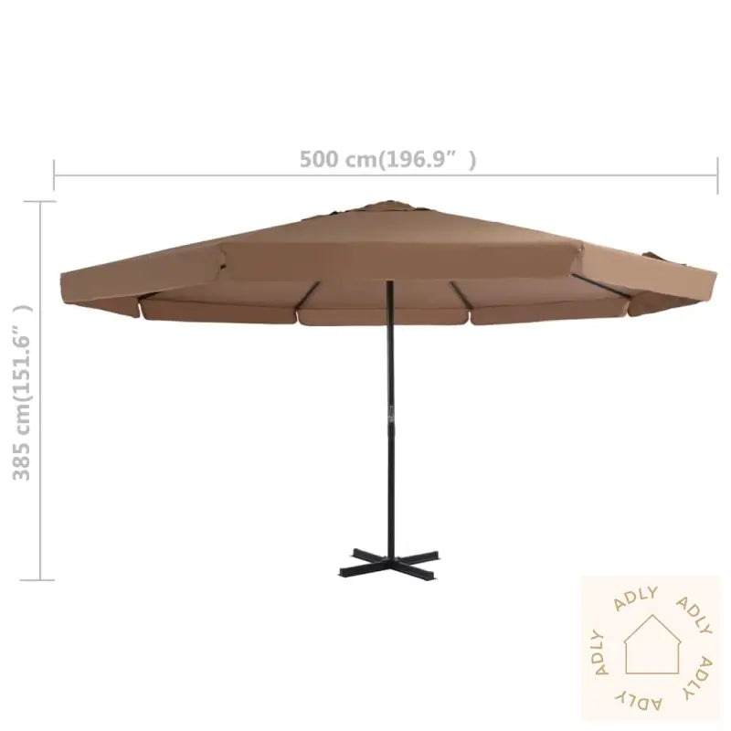 Hageparasoll Med Bærbar Fot Gråbrun