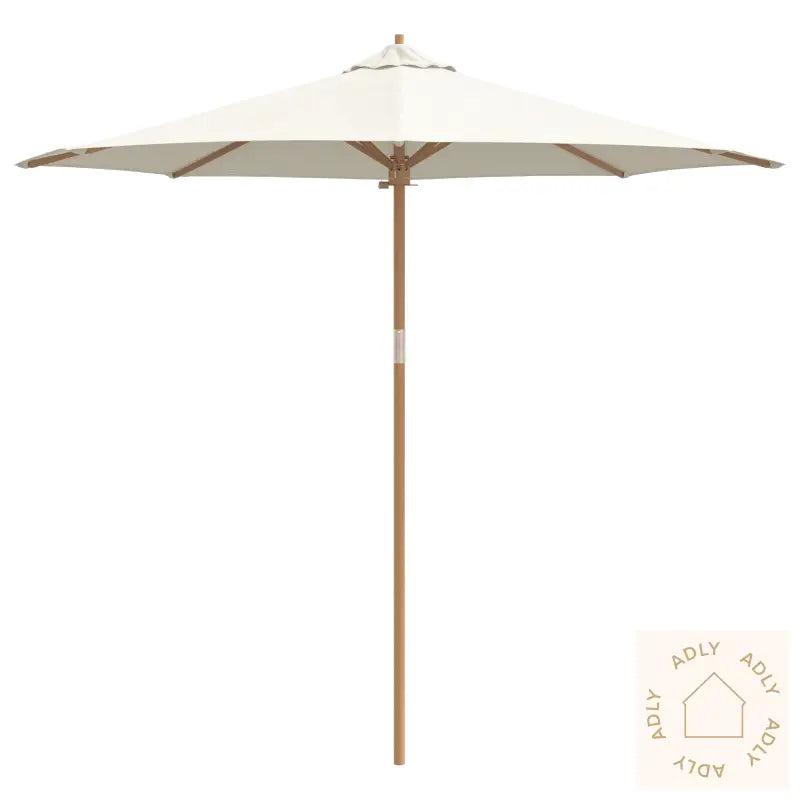 Kremhvit Hageparasol 270X260 Cm Bambus