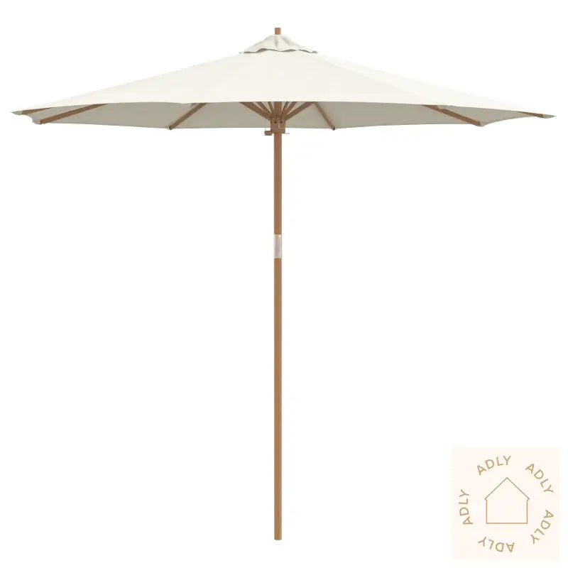 Kremhvit Hageparasol 270X260 Cm Bambus