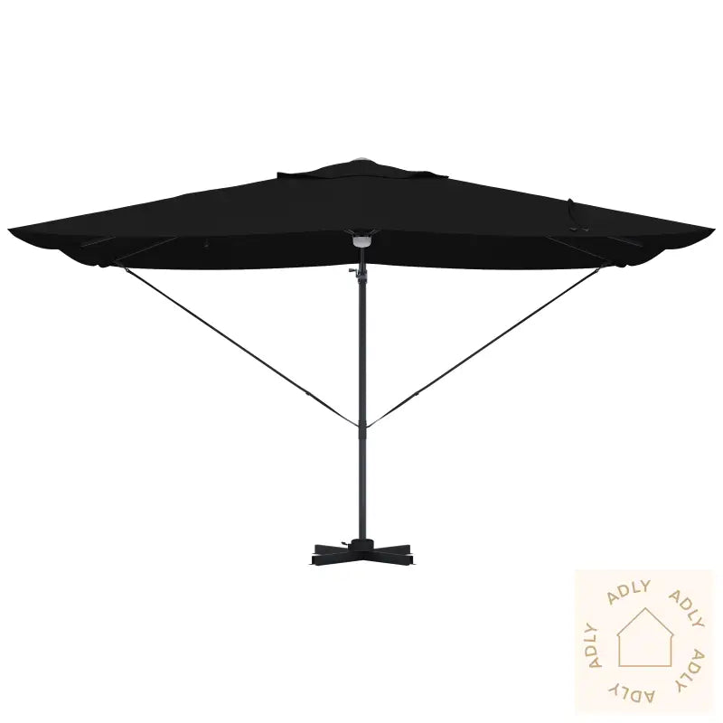 Cantilever Parasoll - Svart Polyester, Pulverlakkert Stål Stor