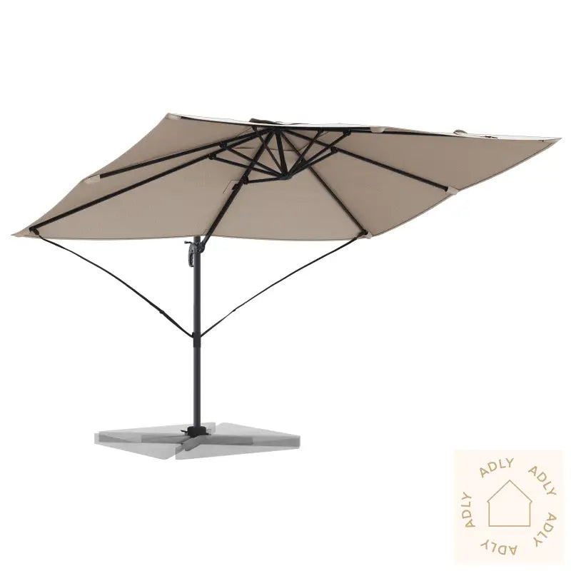 Cantilever Parasoll Taupe Polyester Stor Sammenleggbar