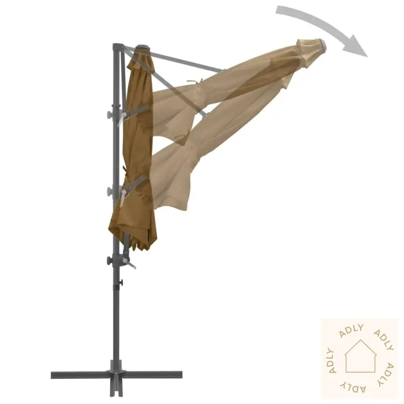 Hageparasoll Med Bærbar Fot Gråbrun