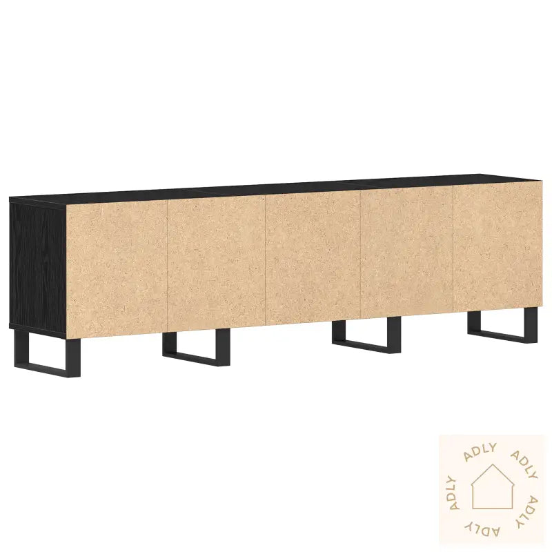 Tv-Benk Svart Eik 150X30X44,5 Cm Konstruert Tre
